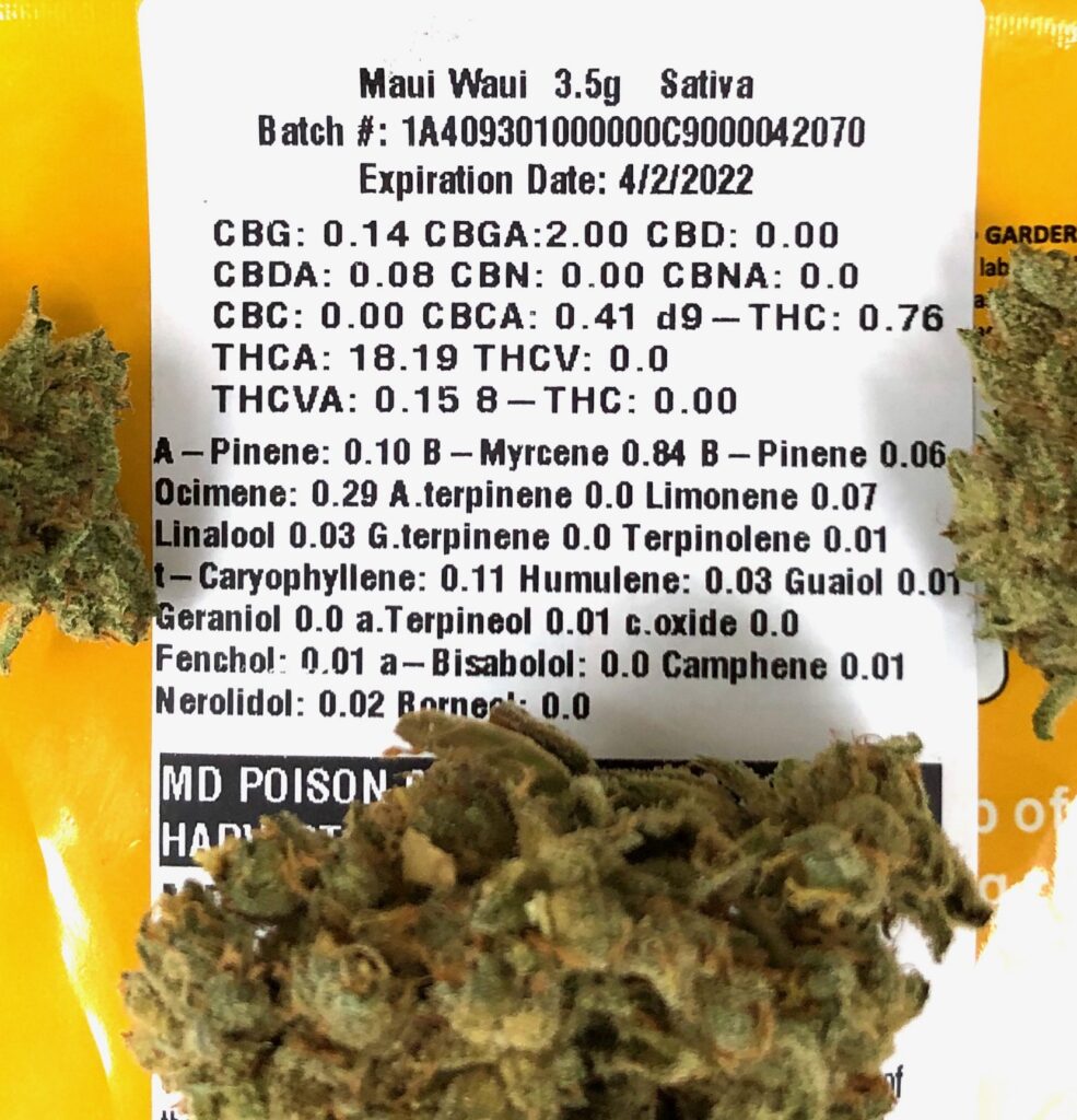 terpene label for roll one's maui waui