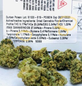 testing label for culta durban poison